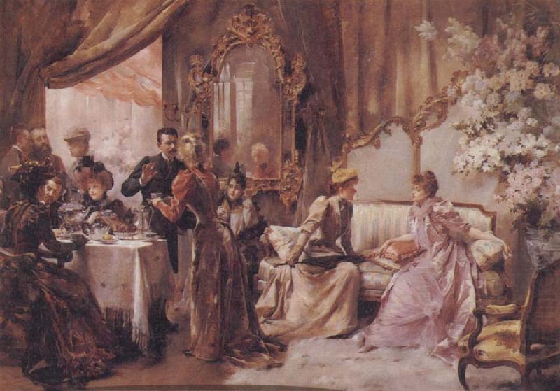 Madeleine Lemaire Tea at the Hotel de Ville china oil painting image